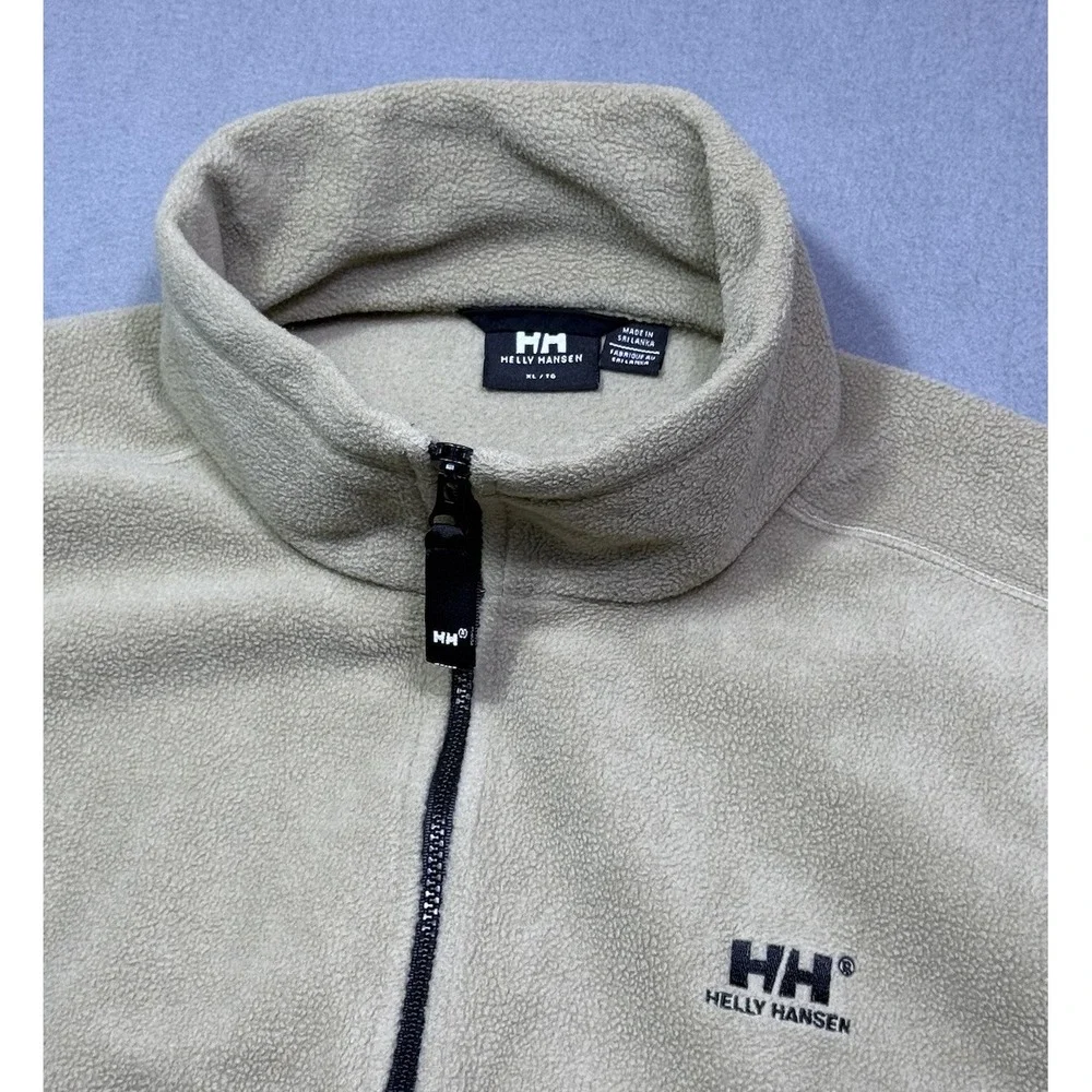 Helly Hanson Vest Mens XL Beige Fleece Full Zip Gorpcore